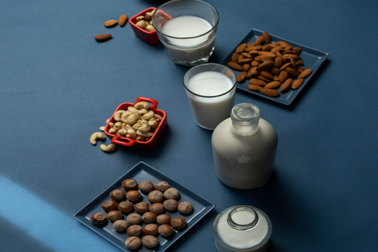 An assortment of milk and nuts