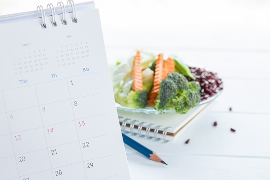 Picture of a Food Calendar and Vegetables